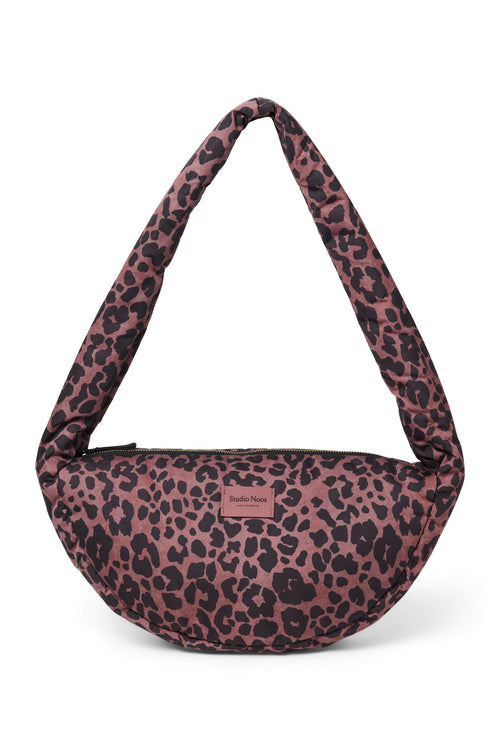 Puffy Mini Cross Body Bag | Red Leopard