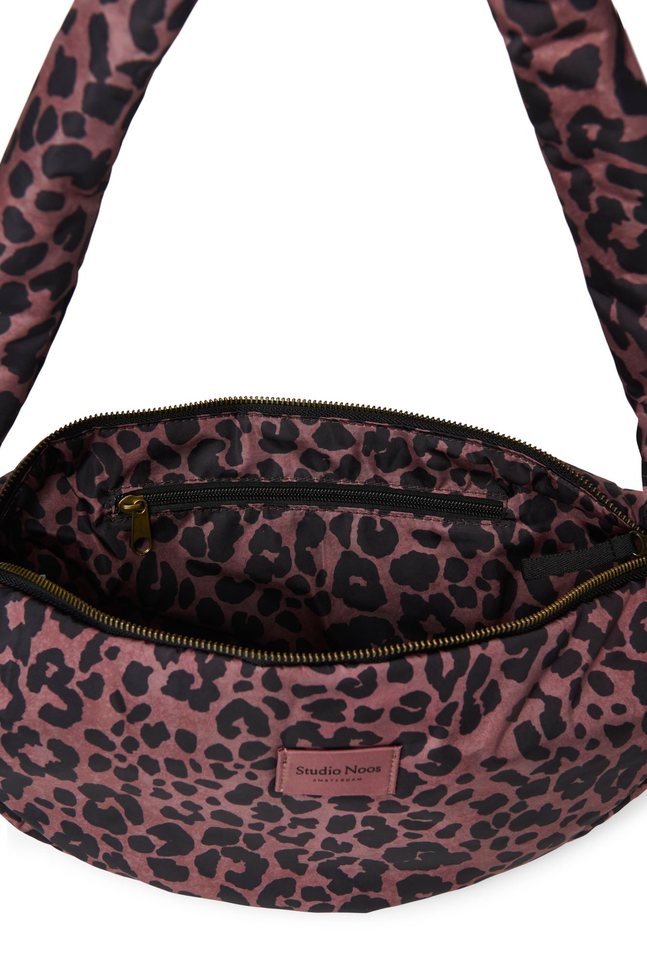 Puffy Mini Cross Body Bag | Red Leopard