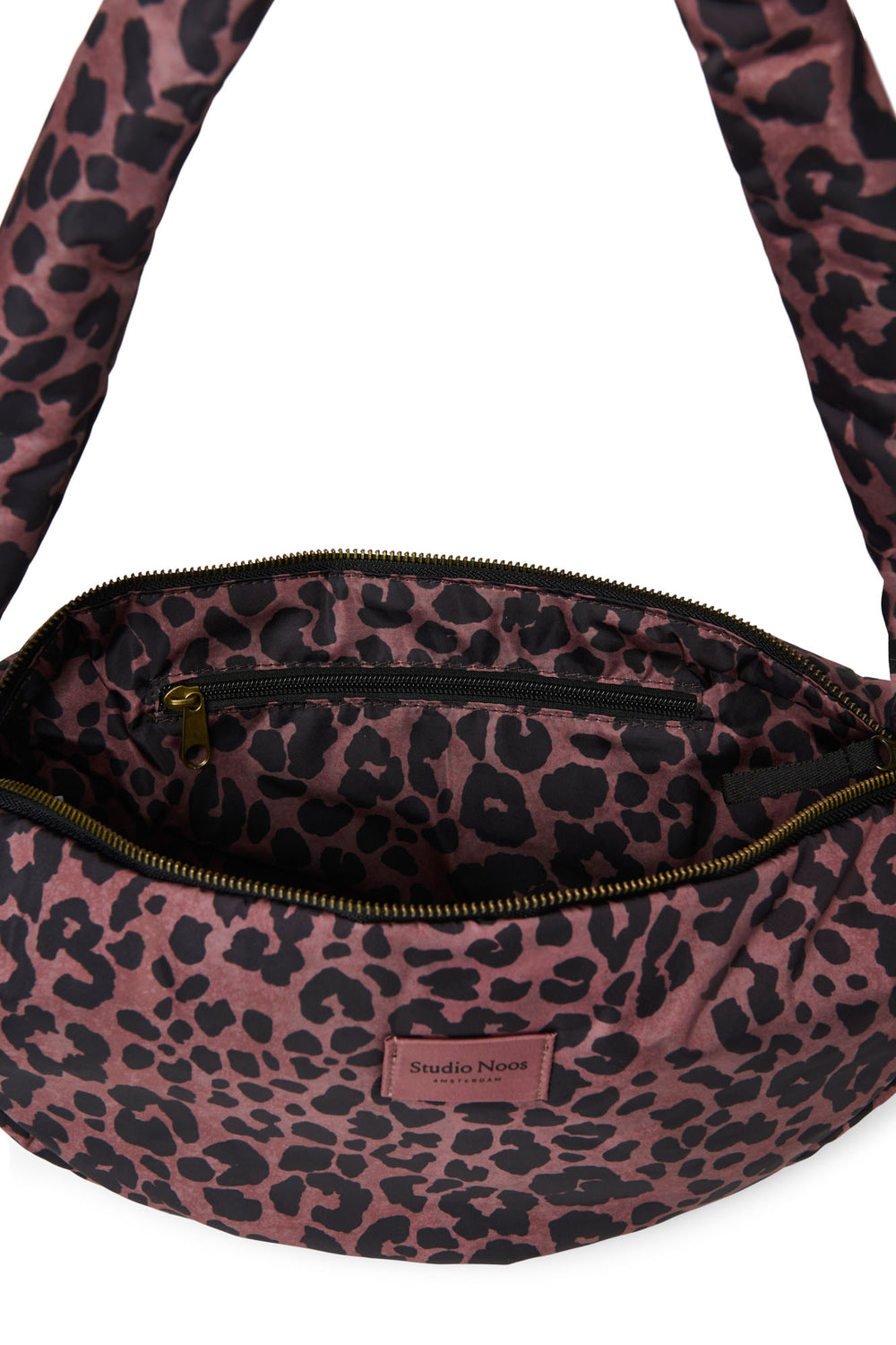 Puffy Mini Cross Body Bag | Red Leopard