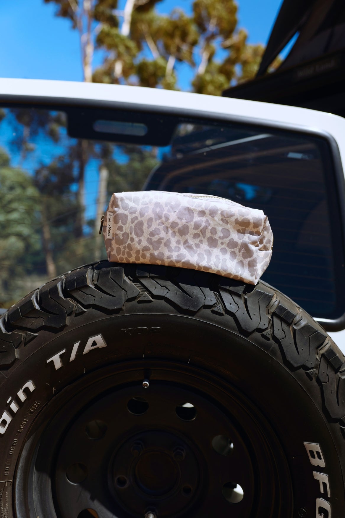 Puffy-Täschchen | Beige Leopard