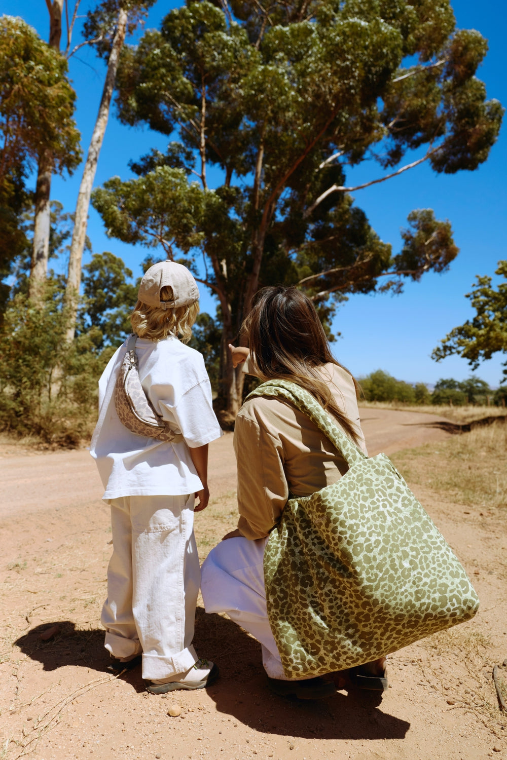 Cotton Mom Bag | Green Leopard