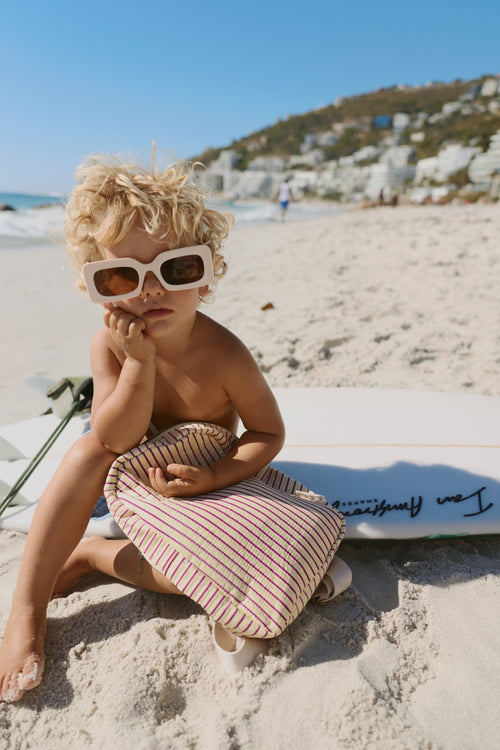 Poplin Striped Mini Sac à dos | Jaune