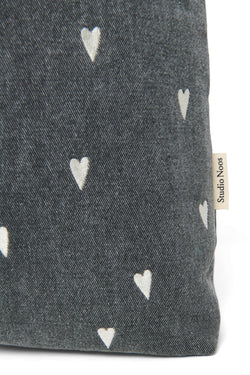 Denim Mom Bag | Grey Hearts