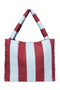 Bold Stripe Mom Bag | Bordeaux/Lichtblauwe