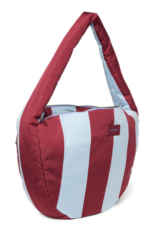 Bold Stripe Cross Body Bag | Bordeaux/Light Blue