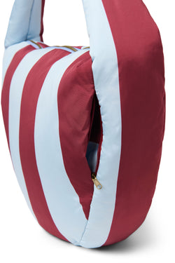 Bold Stripe Crossbody Tas | Bordeaux/Lichtblauwe