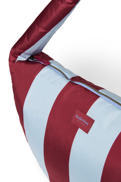 Bold Stripe Crossbody Tas | Bordeaux/Lichtblauwe