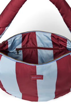 Bold Stripe Crossbody Tas | Bordeaux/Lichtblauwe