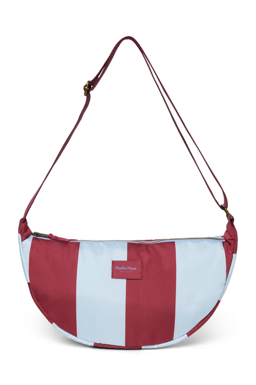 Bordeaux / Bleu Clair Bold Stripe Adult Sac Banane