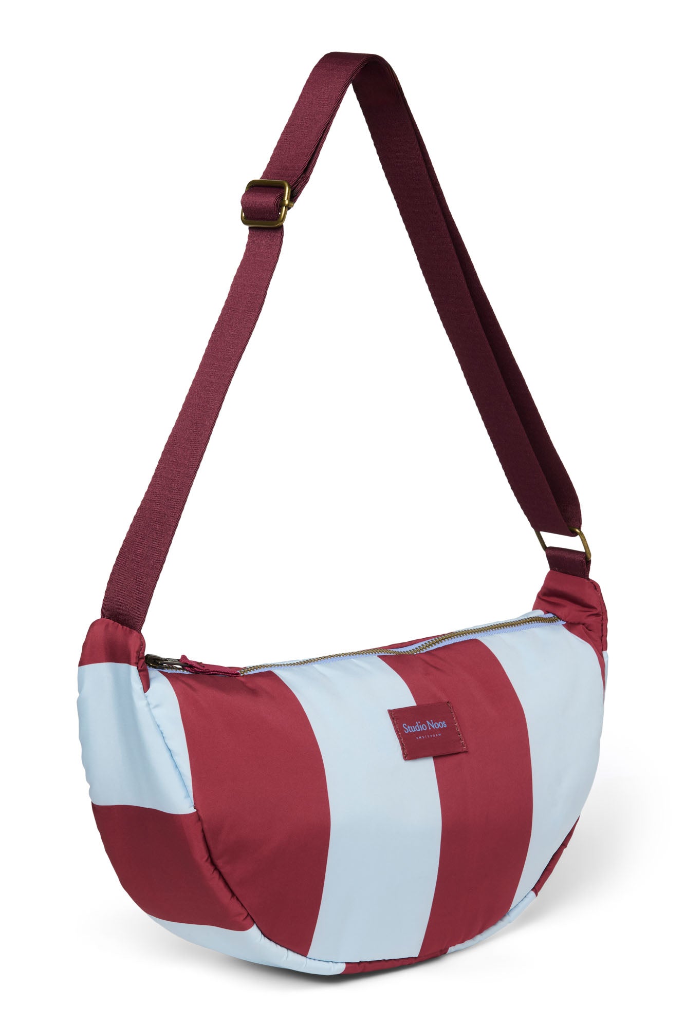 Bordeaux / Bleu Clair Bold Stripe Adult Sac Banane