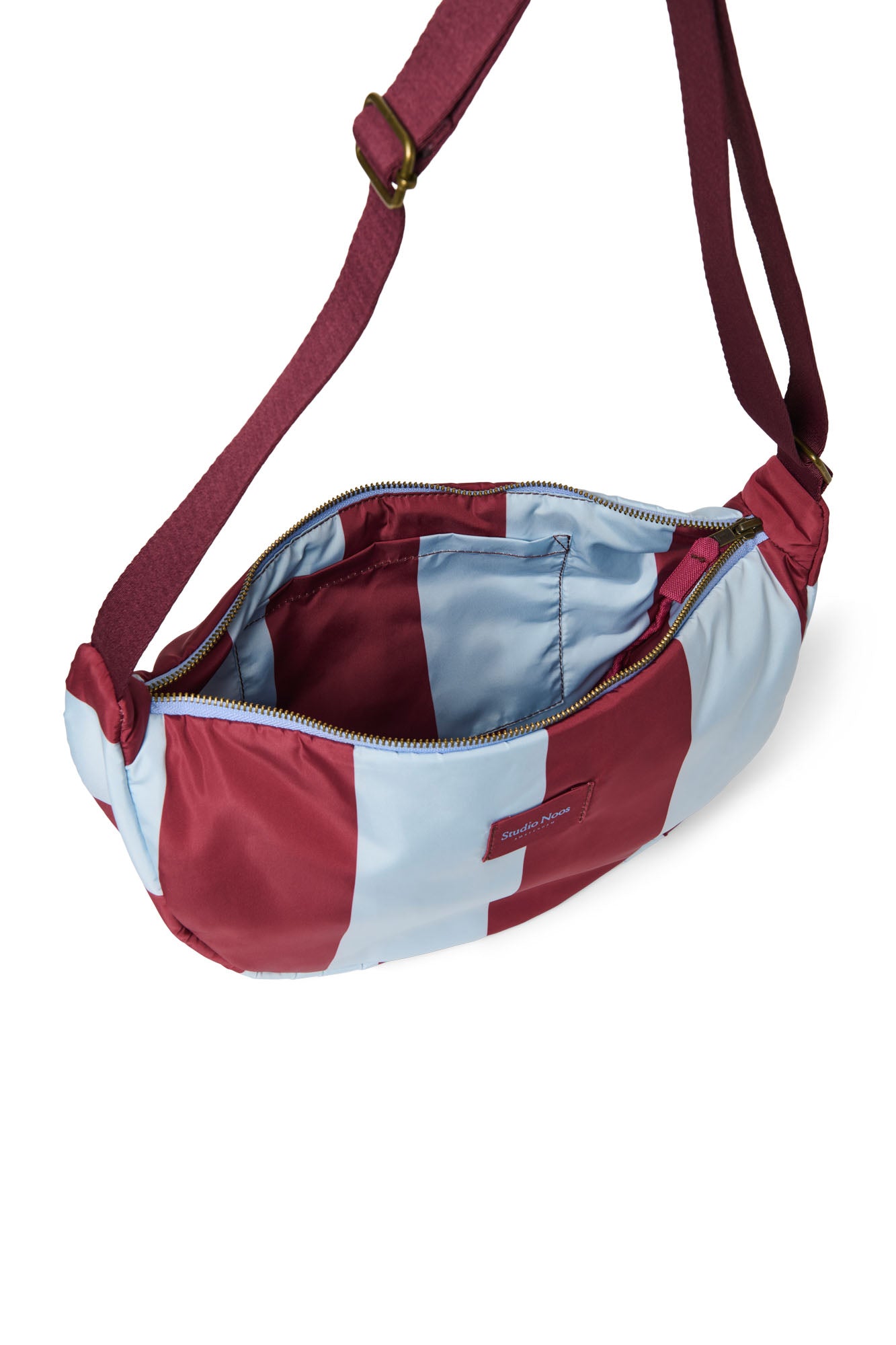 Bordeaux / Bleu Clair Bold Stripe Adult Sac Banane