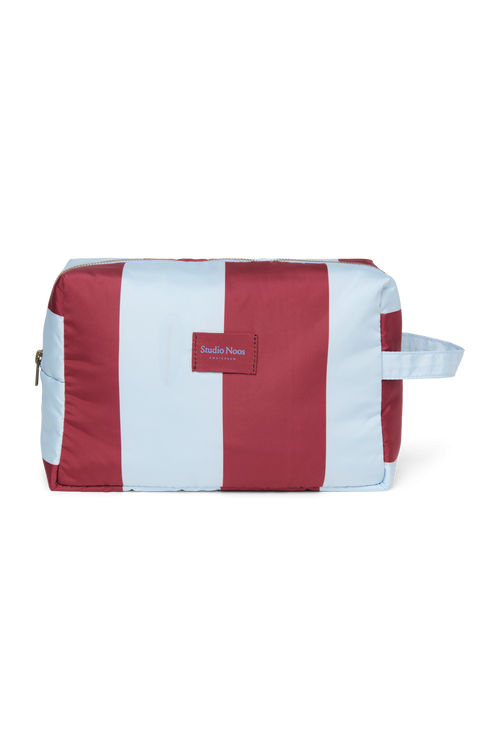 Bold Stripe Trousse de Toilette | Bordeaux / Bleu Clair