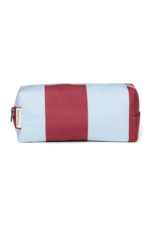 Bold Stripe Pouch | Bordeaux/Light Blue