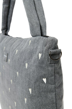 Denim Sac À Langer | Gris Hearts