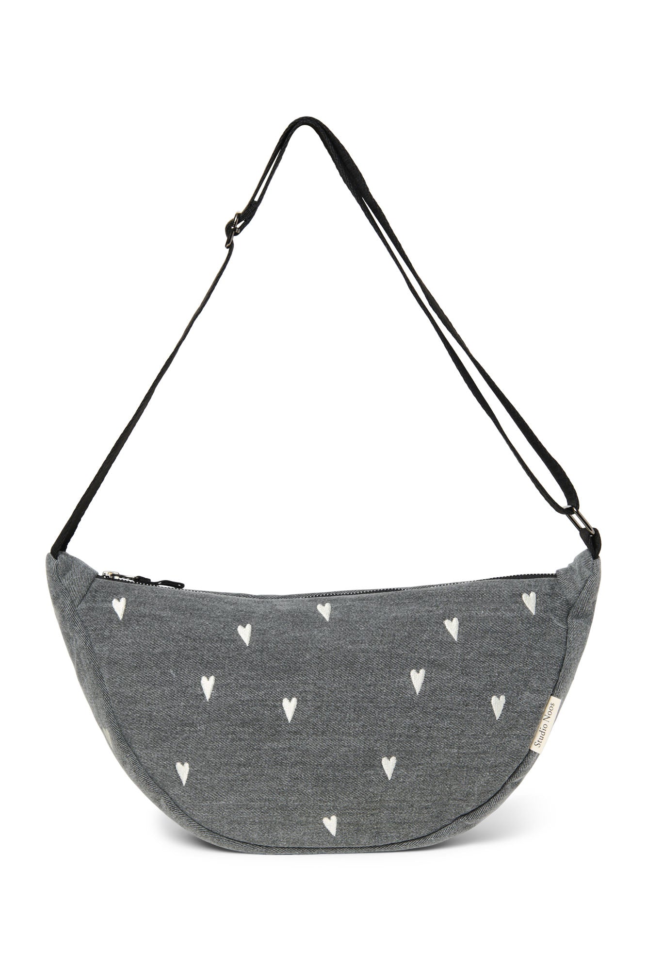Denim Adult Fanny Pack | Grey Hearts