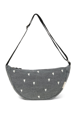 Denim Adult Fanny Pack | Grey Hearts