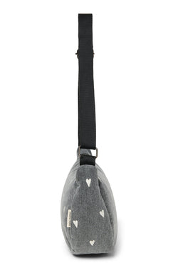 Denim Adult Fanny Pack | Grey Hearts