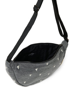 Denim Adult Fanny Pack | Grey Hearts