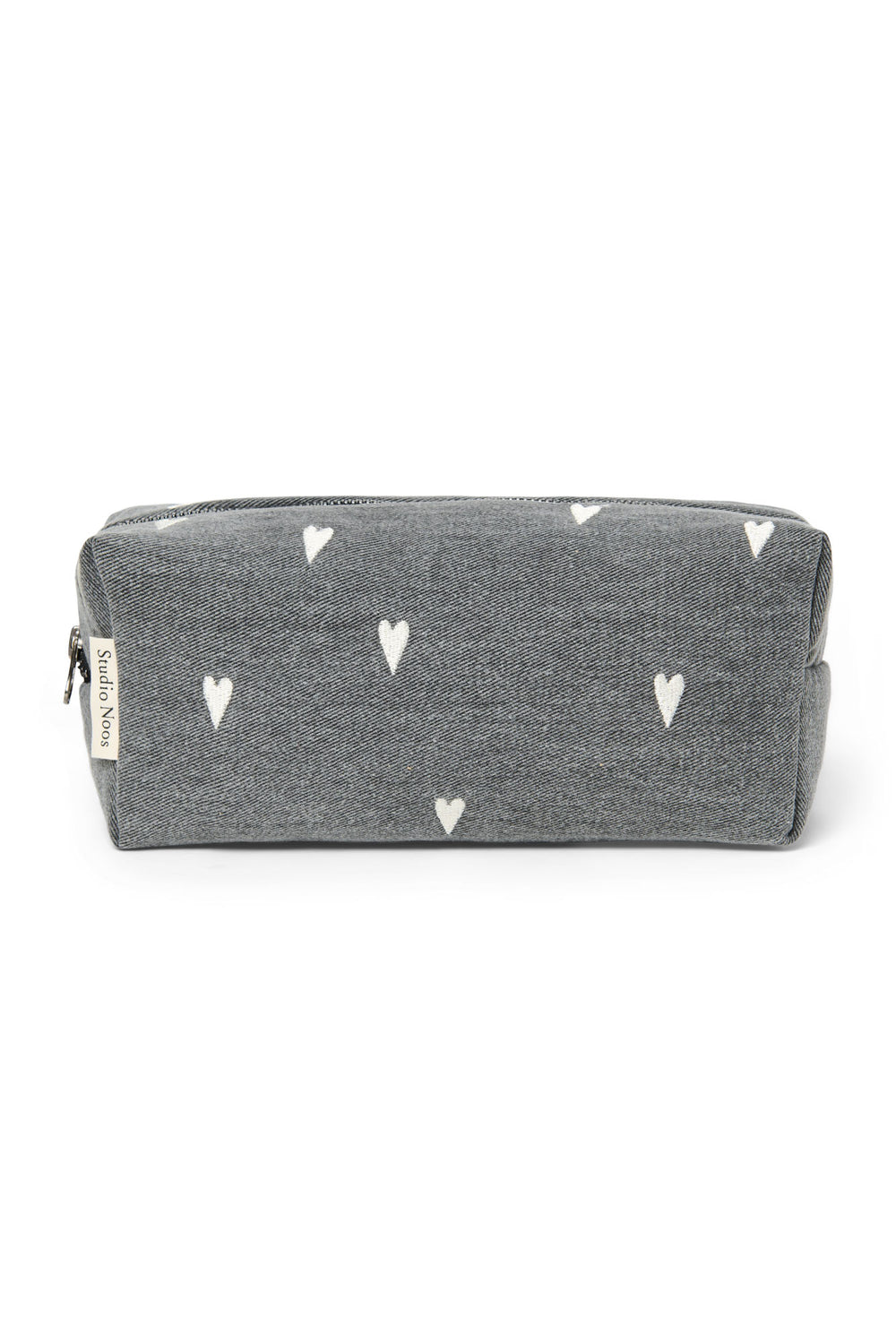 Denim Pouch | Grey Hearts
