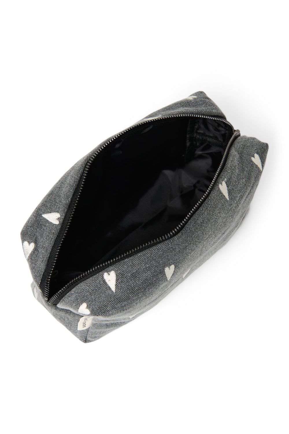 Denim Pouch | Grey Hearts