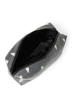 Denim Pouch | Grey Hearts