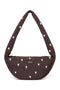 Puffy Mini Cross Body Bag | Brown Hearts