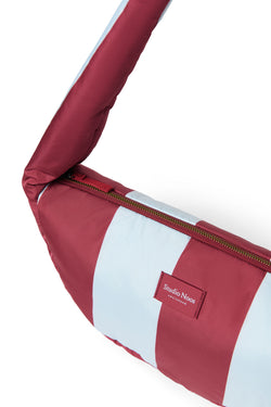 Bold Stripe Mini Crossbody Tas | Bordeaux/lichtblauwe