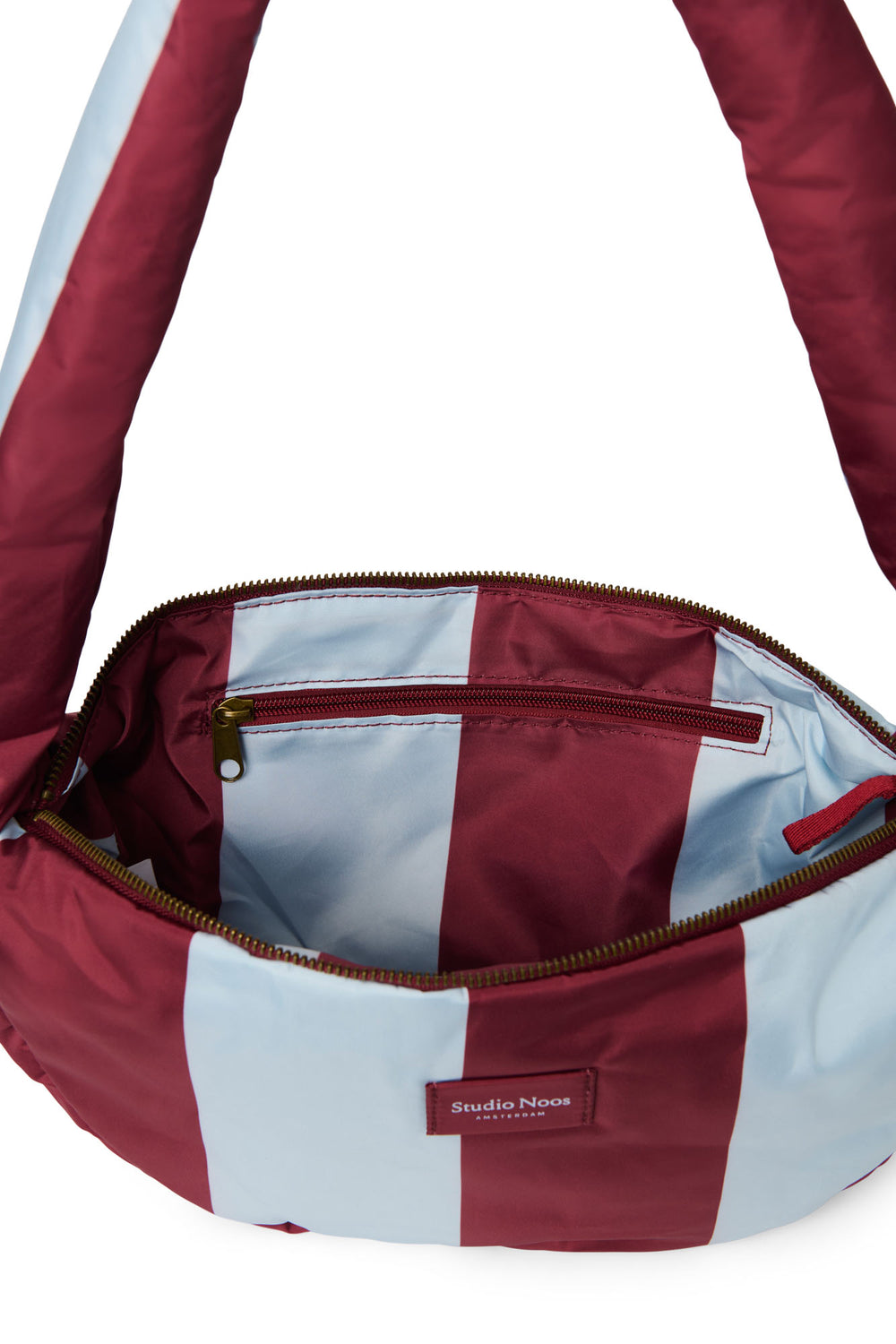 Bold Stripe Mini Crossbody Tas | Bordeaux/lichtblauwe