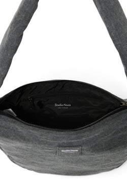 Mini sac à bandoulière en denim gris
