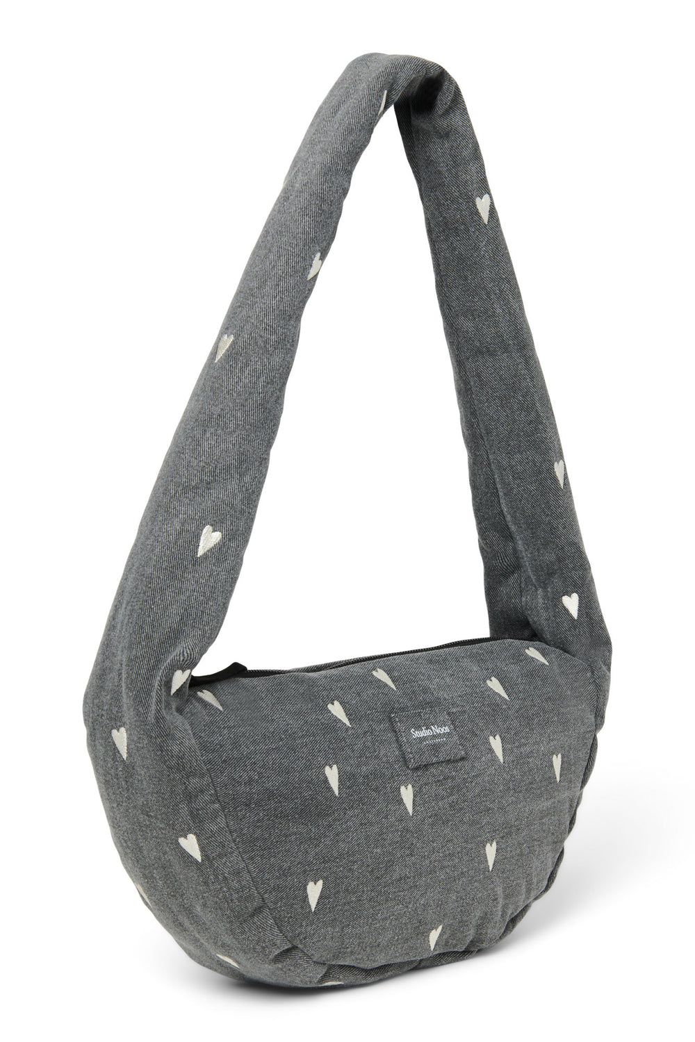 Denim Mini Cross Body Bag | Grey Hearts