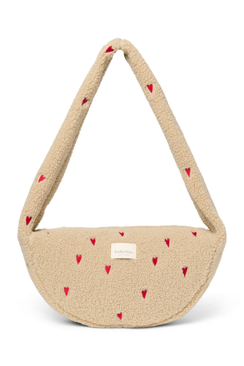 Teddy Hearts Mini Cross Body Bag | Ecru Hearts