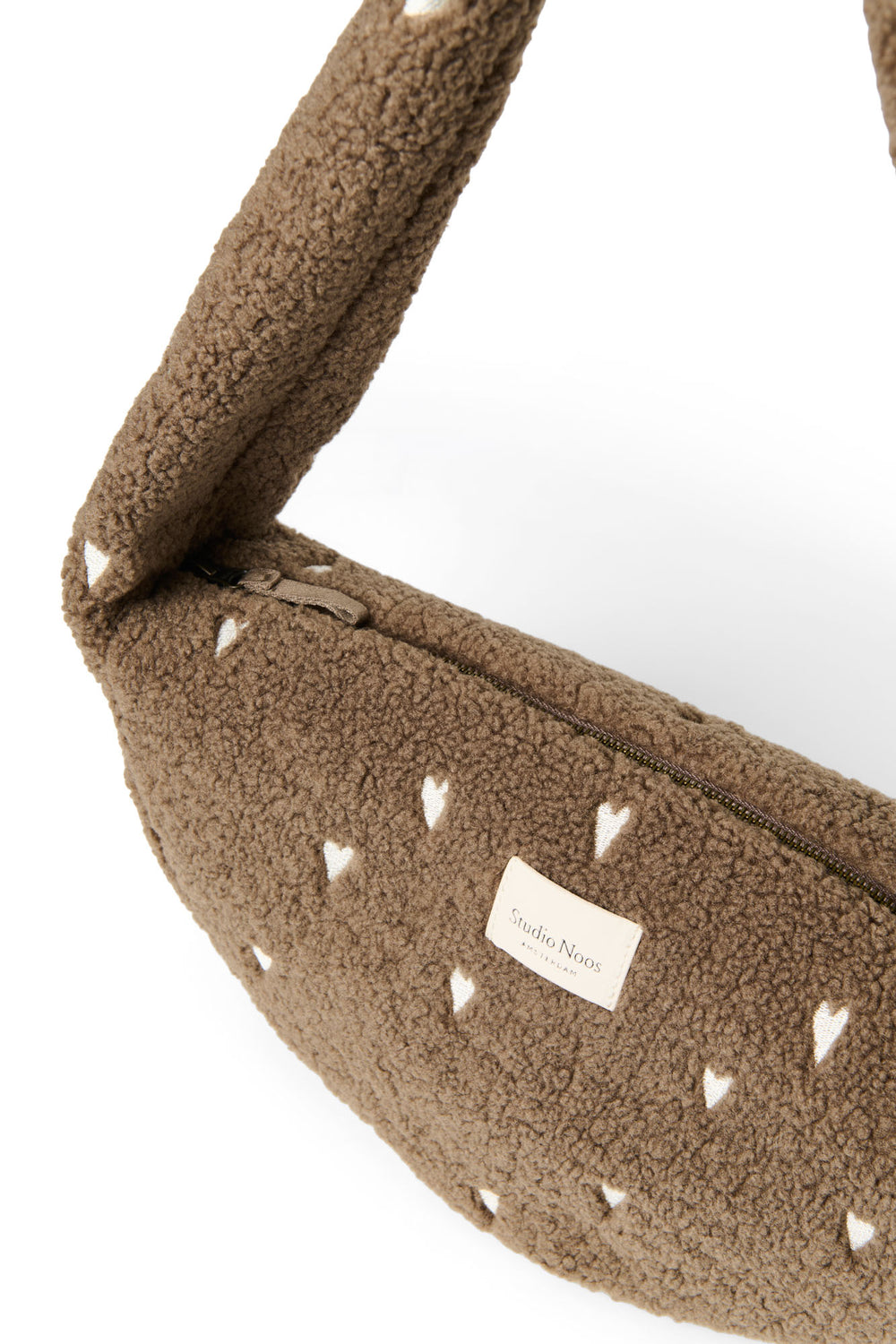 Teddy Hearts Mini Cross Body Bag | Brown Hearts