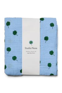  Light Blue Clover Swaddle Print Large 