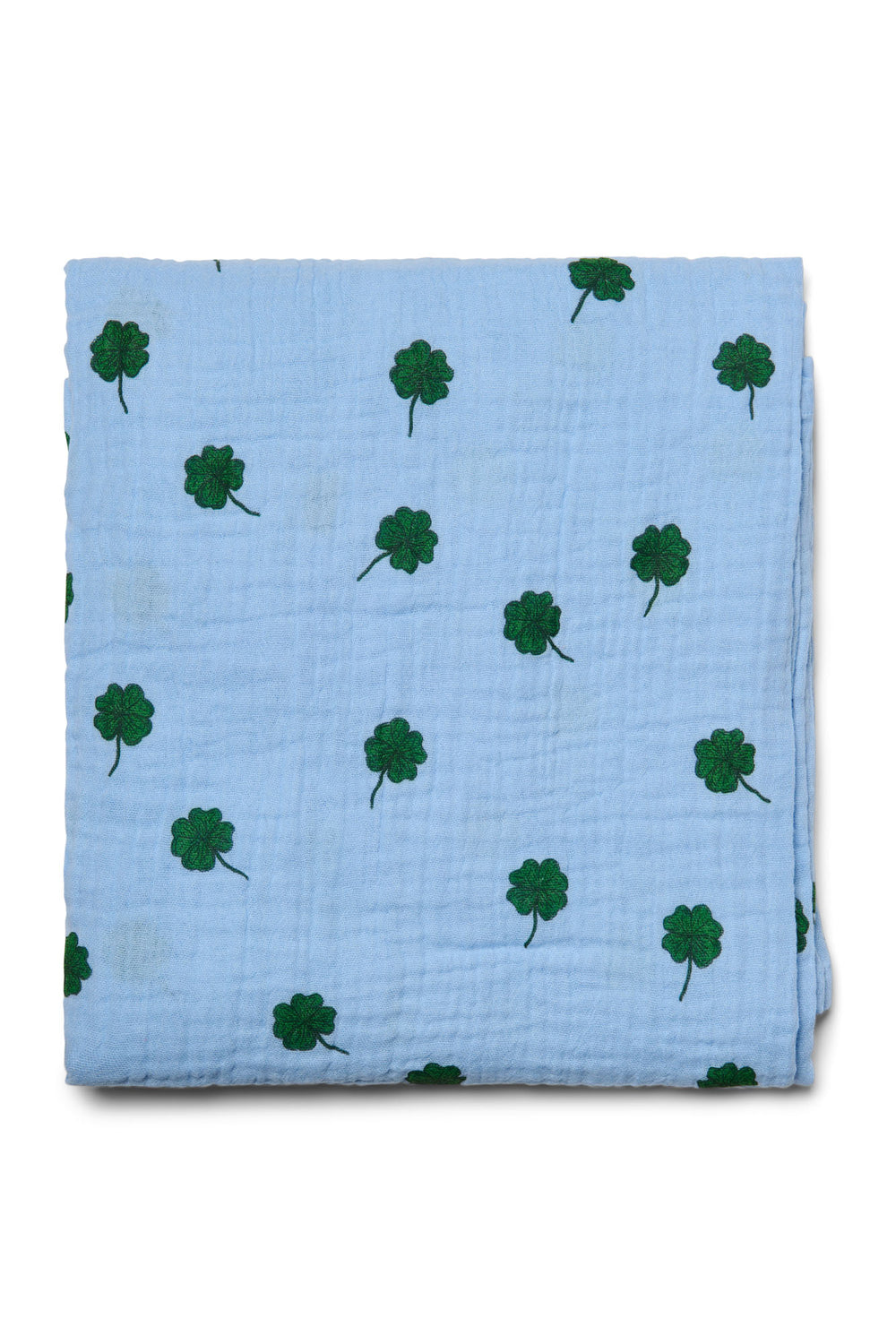 Swaddle Print Large | Light Blue Clover
