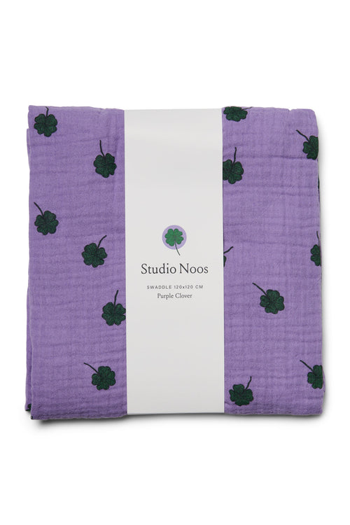 Paarse Hydrofiele Doek Met Klavertjes - Large