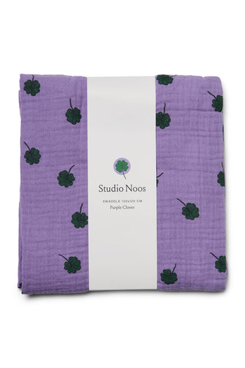 Paarse Hydrofiele Doek Met Klavertjes - Large