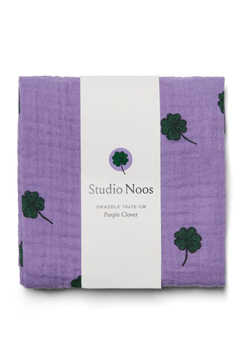Paarse Hydrofiele Doek Met Klavertjes - Medium