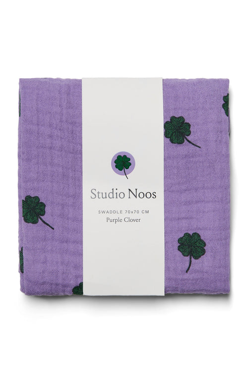 Paarse Hydrofiele Doek Met Klavertjes - Medium