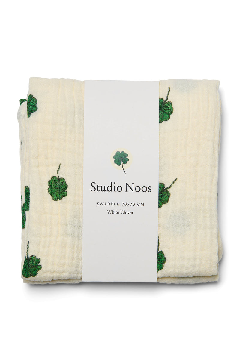 Swaddle Print Medium, White Clover