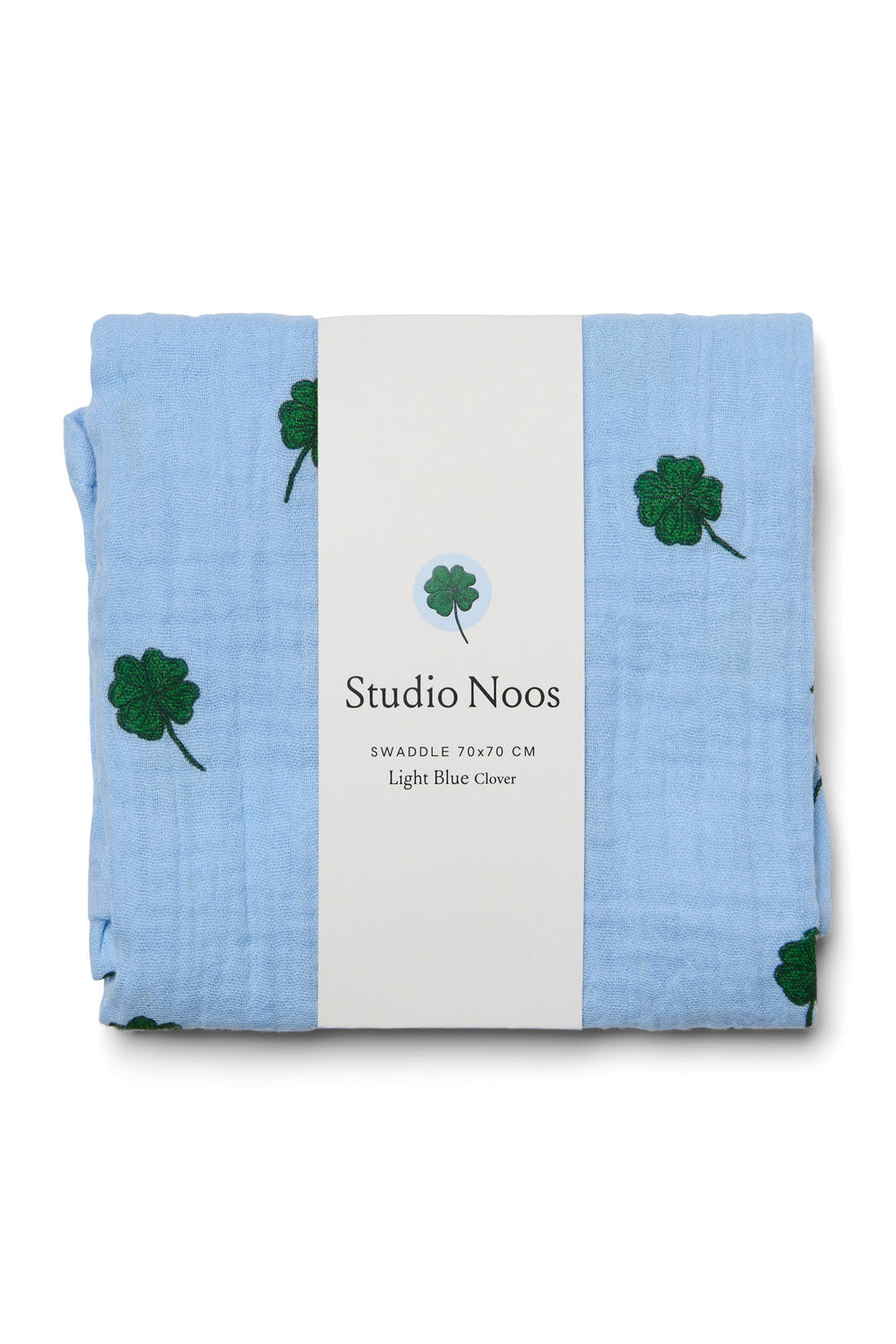Swaddle Print Medium | Light Blue Clover