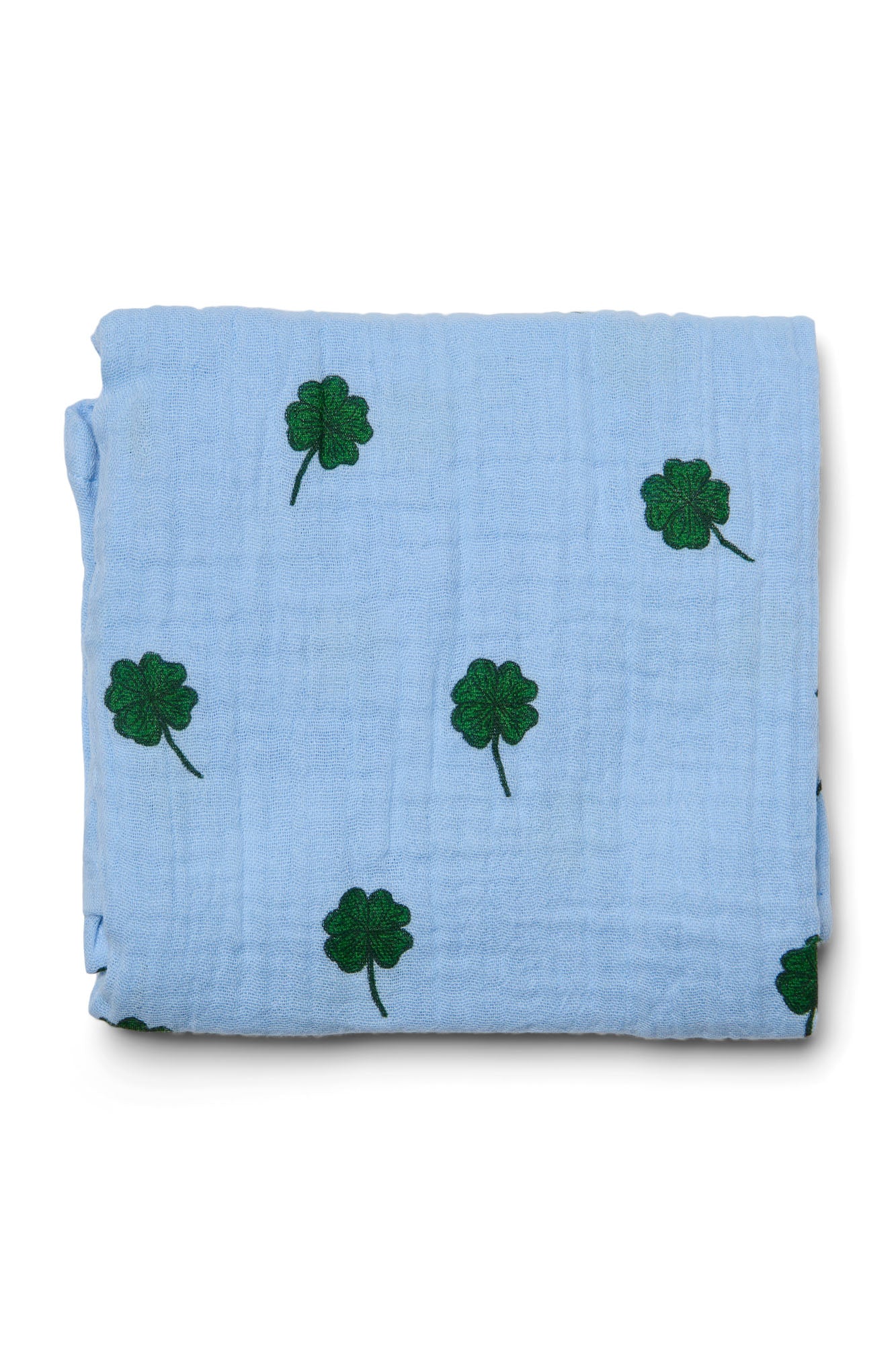 Swaddle Print Medium | Light Blue Clover