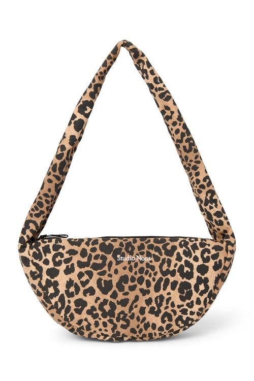 Brown Leopard Cotton Mini-Umhängetasche