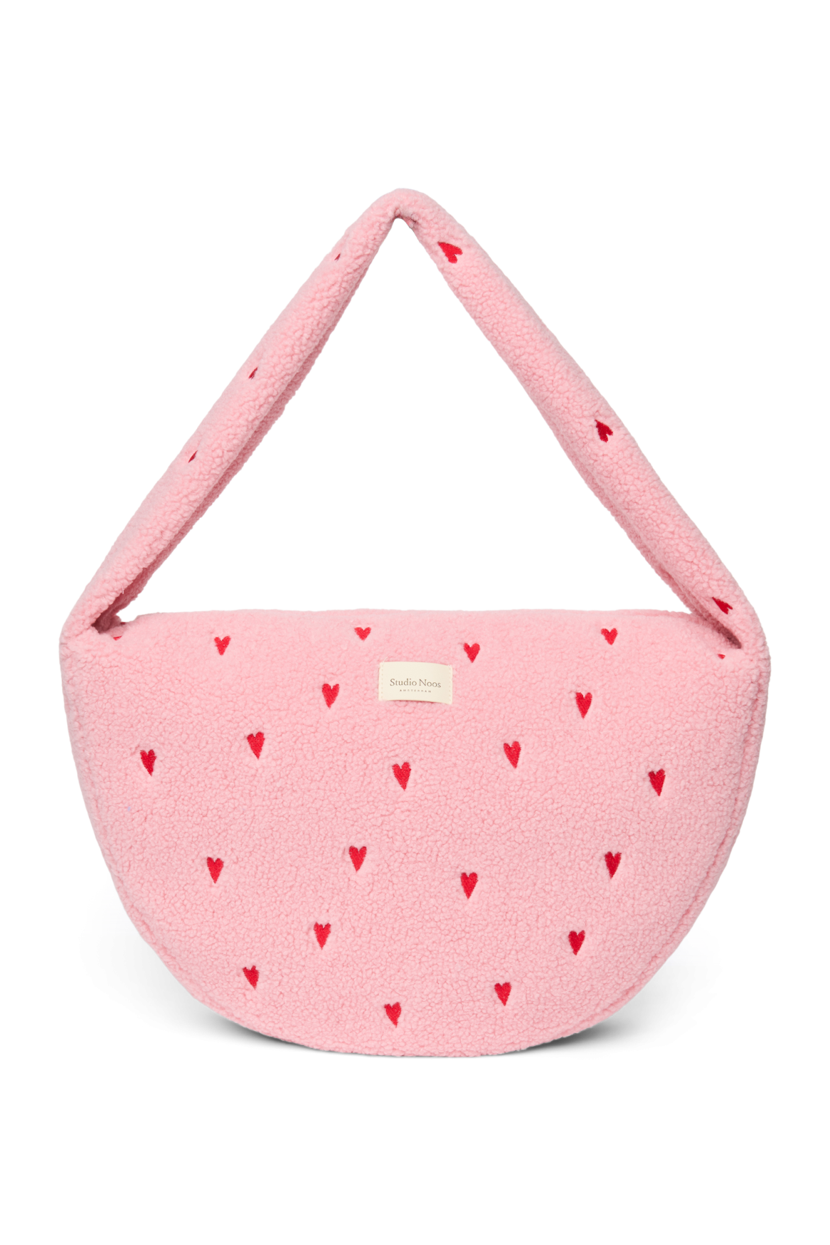 Teddy Cross Body Bag | Light Pink Hearts