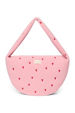 Teddy Cross Body Bag | Light Pink Hearts