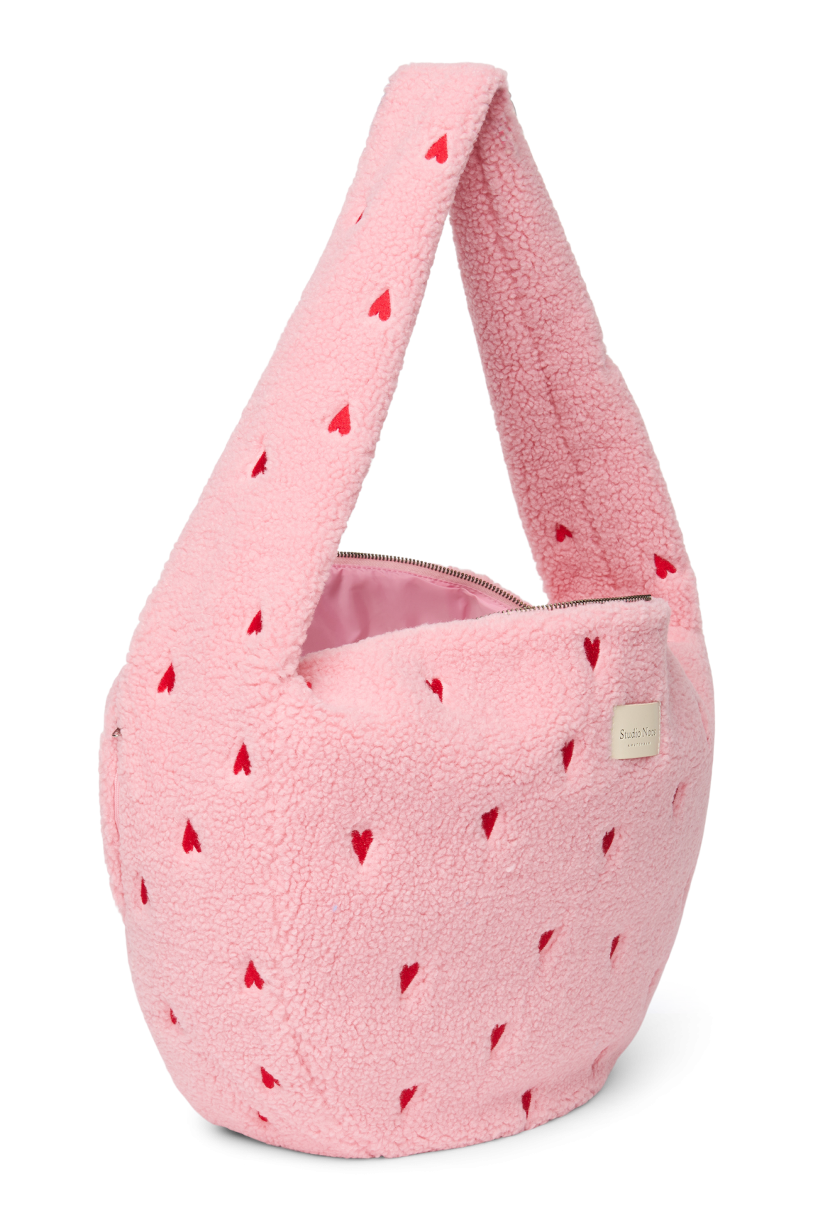 Teddy Cross Body Bag | Light Pink Hearts
