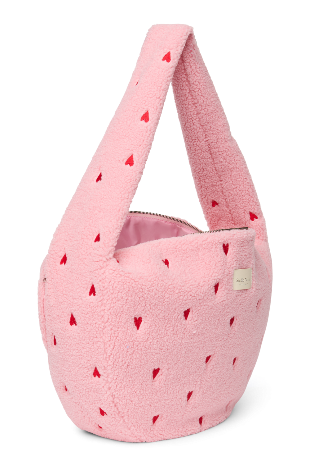 Teddy Cross Body Bag | Light Pink Hearts