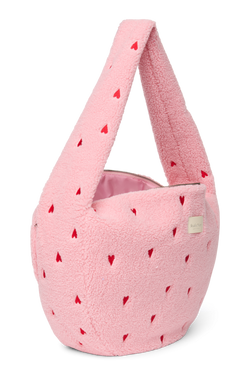 Teddy Cross Body Bag | Light Pink Hearts