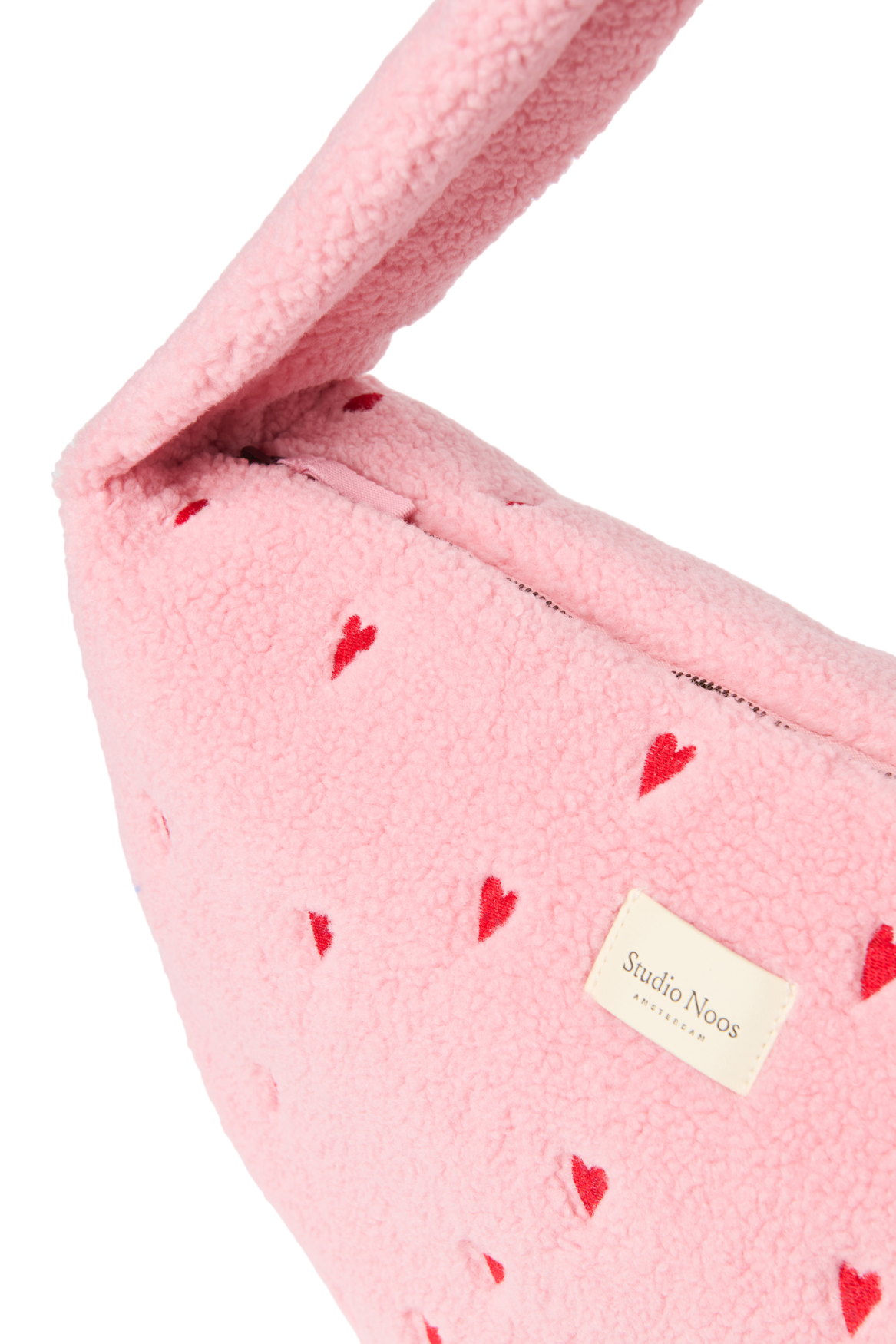 Teddy Cross Body Bag | Light Pink Hearts