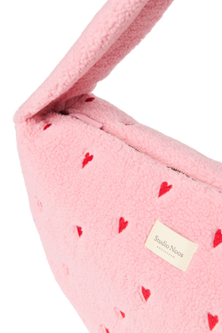 Teddy Cross Body Bag | Light Pink Hearts