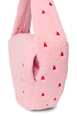 Teddy Cross Body Bag | Light Pink Hearts